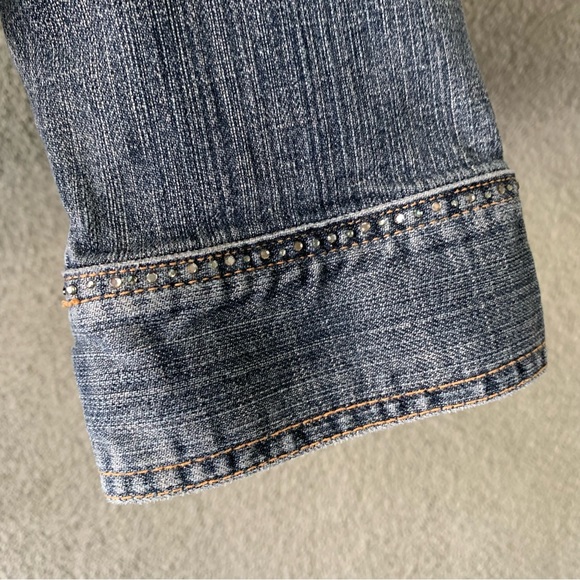 “Chico’s” Denim Jean Jacket with Rhinestones size 12 - Picture 10 of 12